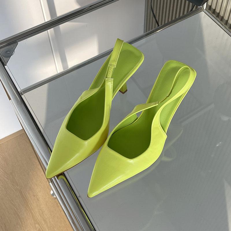 

Модная женская обувь слипоны Элегантные женские босоножки на каблуке Обувь Модная обувь с острым носком Женские туфли-лодочки на высоком каблуке Босоножки Обувь Большой размер 43 35 жёлтый