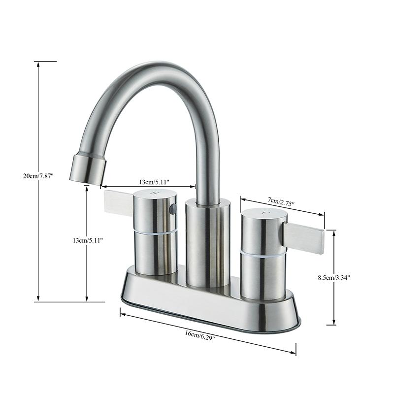 Wanmivezlo Integrated Basin Brass Sink Faucet With Double Handle Hot And Cold Water Deck Installation Wash Basin Faucet