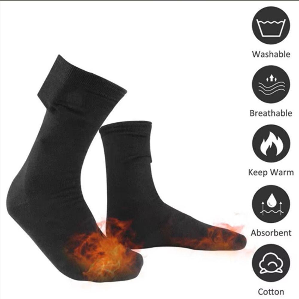 Cotton USB Heated Socks Fast Heating Electric Heated Socks Winter Warm Feet Warmer  Outdoor Sports
