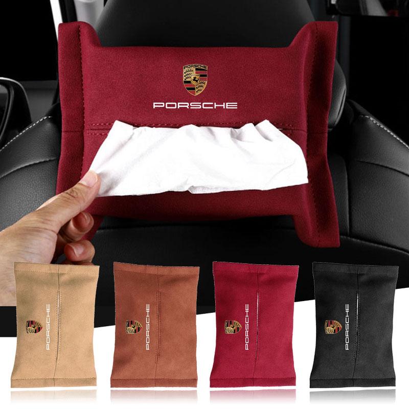 1 ks Držák na krabičku s kapesníky do auta Sluneční clona Zadní strana sedadla Autopříslušenství Pro Porsche Cayenne Panamera Macan Boxster 911 Carrera-GT 944 918 917