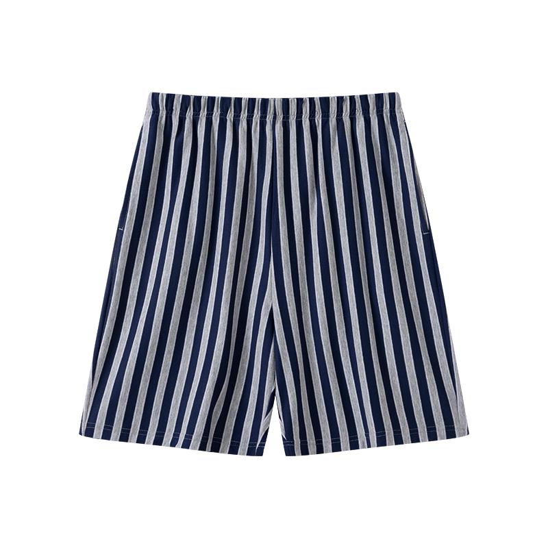 Yiershuang Men s 100% Cotton Striped Lounge Shorts 3XL