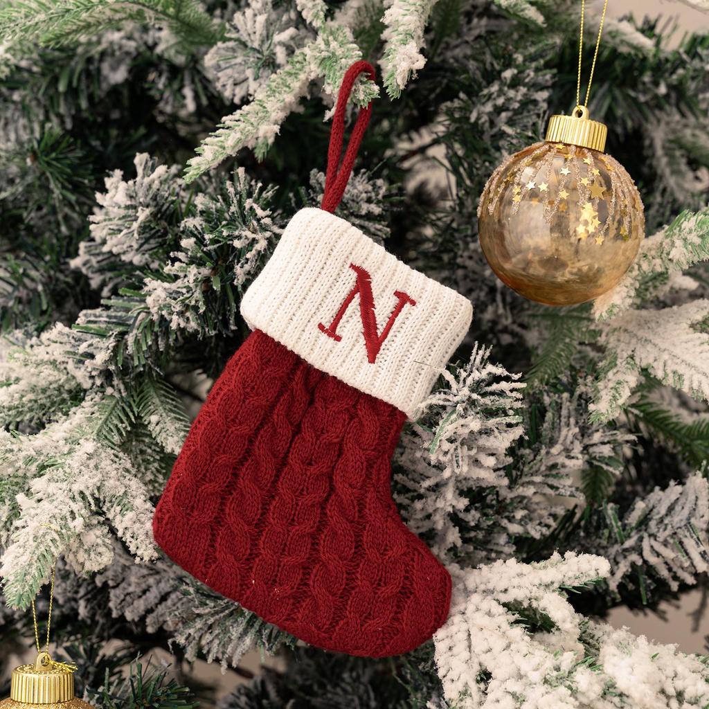Cute Christmas Knitted Wool Stockings - Festive Tree Ornaments and Decorative Props