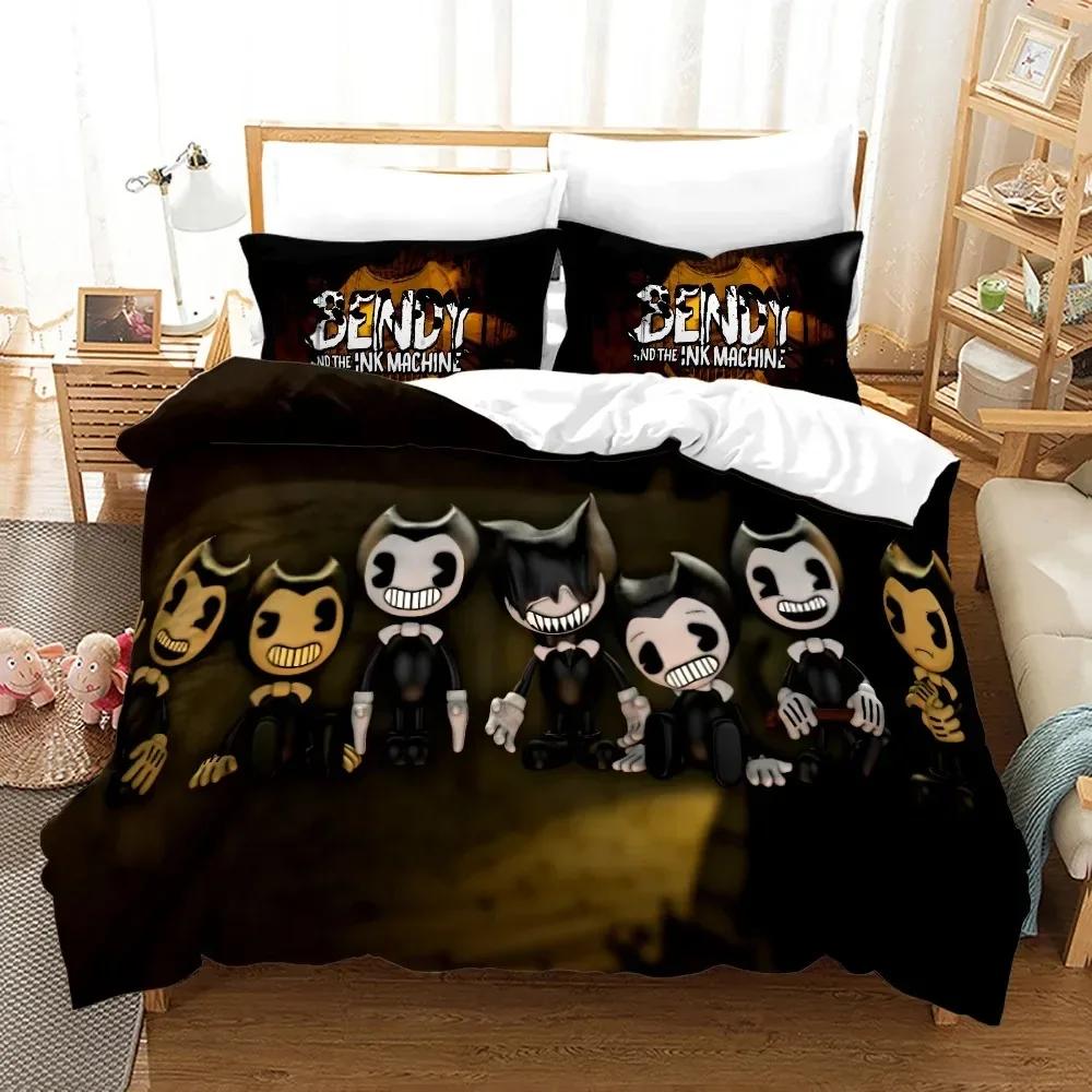 BENDY Bedding Set Single Twin Full Queen King Size Kawaii BatlM Bed Set Aldult Kid Bedroom Duvetcover Sets 3D Print Anime