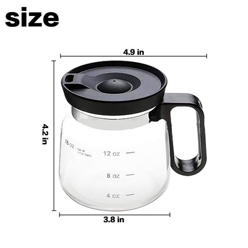 16 oz Heat-Resistant Transparent Glass Coffee & Tea Cup with Straw Lid and Handle