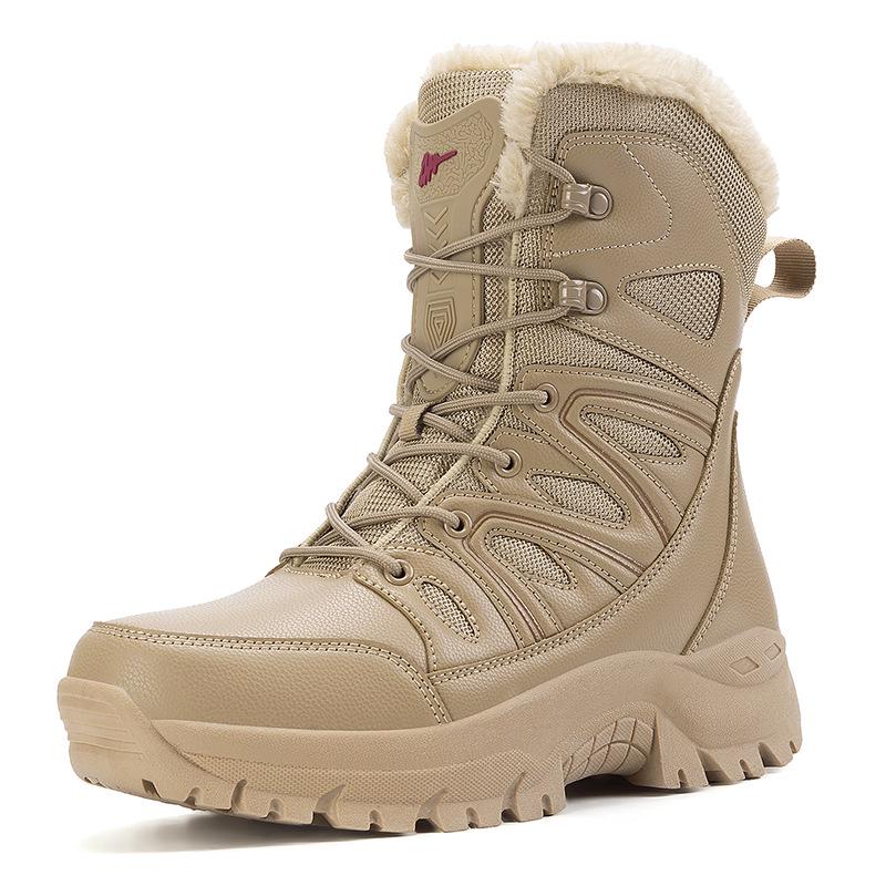 Men's Winter Waterproof High-Top Fleece-Lined Hiking Boots – Non-Slip Snow Boots for Outdoors