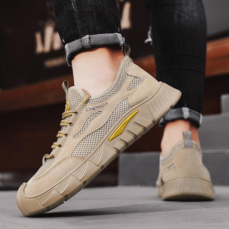 2025 new mesh breathable low-top retro tooling sports and leisure men's shoes black non-slip work shoes