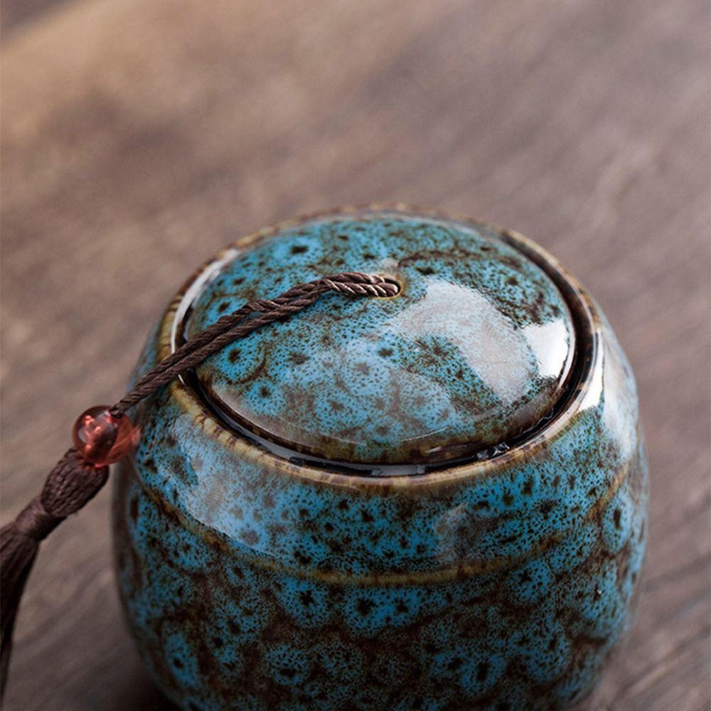 Ceramic Tea Jar Portable Coffee Canister Chinese Style Food Storage Container Home Decor