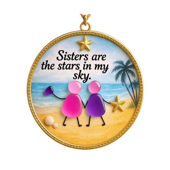 Friendship Sea Glass Decoration Handmade Acrylic Friendship Seaglass Art Hanging Ornament Home Office Holiday Party Decor