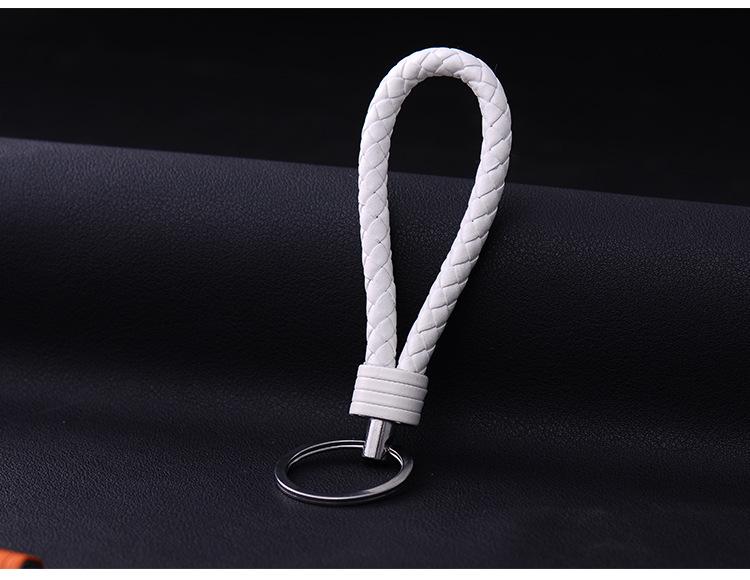 Handmade Braided Leather Car Keychain: PU Leather Pendant for Men & Women