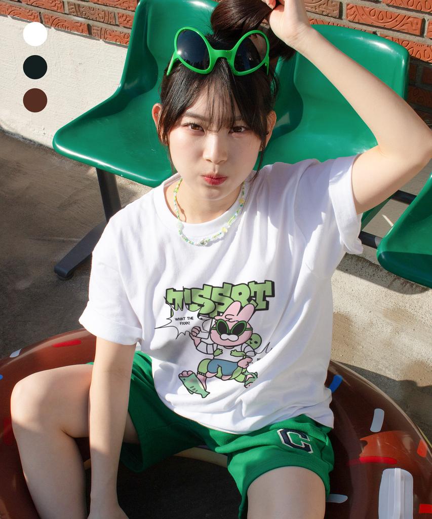 Tijeoteu [15 Designs] Tibit Maker Basic Summer Cotton Oversized Short Sleeve T-Shirt