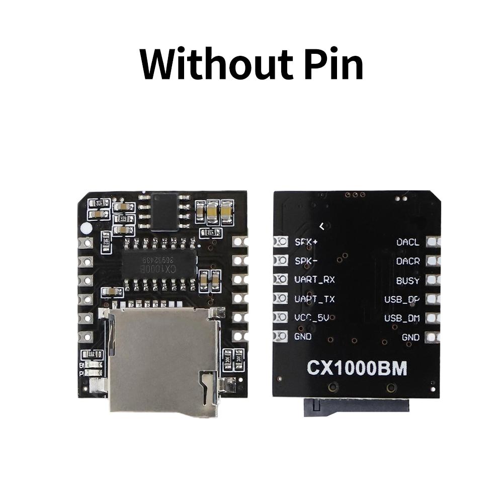 CX1000AM/CX1000BM Serial Port DC 3.3~5.2V MP3 Voice Chip Module 3-5W Speaker Voice Broadcast Custom Audio Module Support TF Card