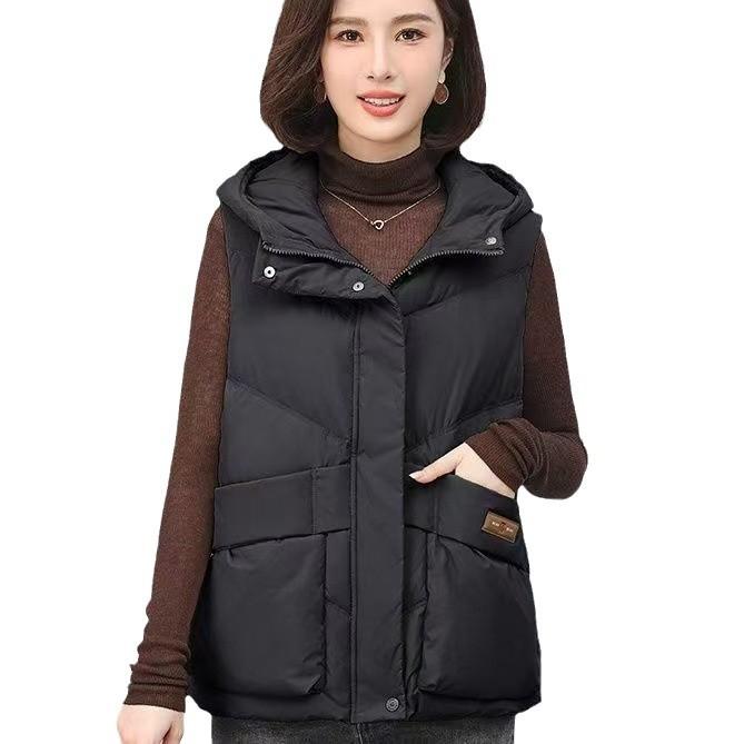 Down Vest Women Wear Autumn and Winter New White Duck Down Thickened Middle-aged Vest Vest Vest Jacket