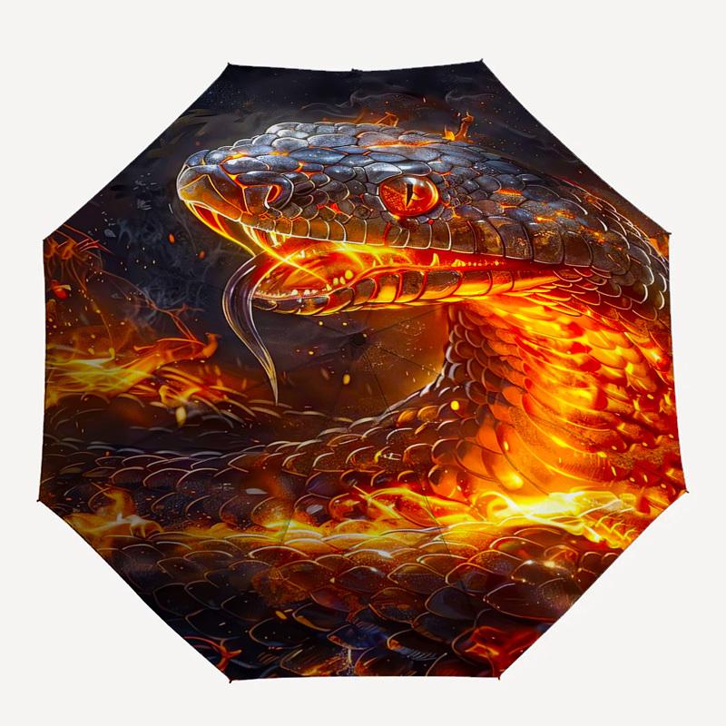 Serpent, Flame- Automatic umbrella,Suitable for Men and Women,Suitable for Birthdays, Christmas, Gifts for Fashion Lovers0945b