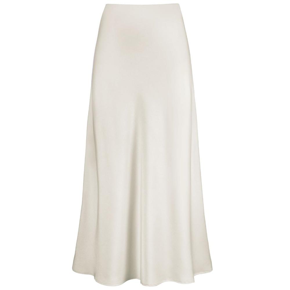 Women's Smooth Satin High Waist Bodycon Maxi Skirt Elegant Draped Mermaid Long Skirt