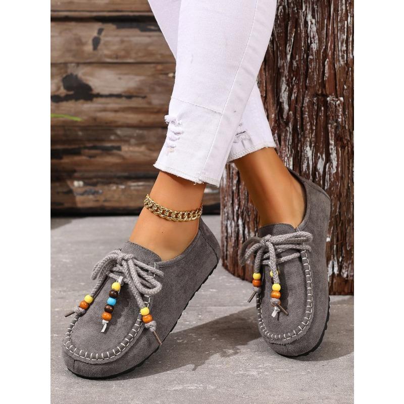 Spring and Autumn New Retro Matte Leather Women's One-pedal Doudou Shoes Flat-soled Soft-soled Casual Single Shoes Women