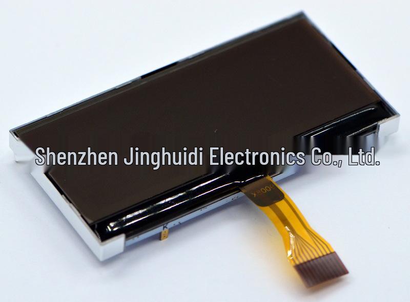 2.8" LCD Module, SPI Interface, Black Background, White Text, 128x48 Dot Matrix.