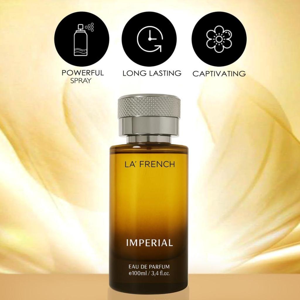 La French Imperial Eau De Parfum – 100ml | Long-Lasting Unisex Perfume for Men & Women | Luxurious Bold Fragrance