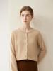 Women's Cashmere Round Neck Cardigan - Soft, Warm, Loose Fit Sweater for Autumn & Winter