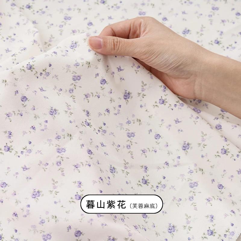 150x50cm/150x200cm Small Floral Printed Chiffon Fabric For Summer Women's Dresses Children's Clothing Handmade DIY Fabric TJ7500