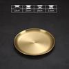 304 Stainless Steel Gold Korean BBQ & Dessert Plate, Flat-Bottom Fruit Tray