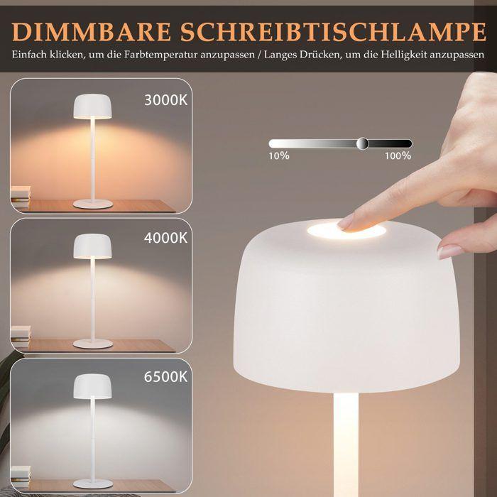 Lampe de table LED sans fil - NETTLIFE - Modèle tactile - 3 températures - Intensité variable - Batterie USB