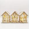 Christmas Wooden Crafts Wooden Christmas Small House Cabin Lighting Ornaments Pendant Christmas Tree Decoration