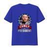 Funny Retro Three Stooges Curly For President Patriotic Print Casual T Shirt Vintage Washed Slightly Versatile Streetwear