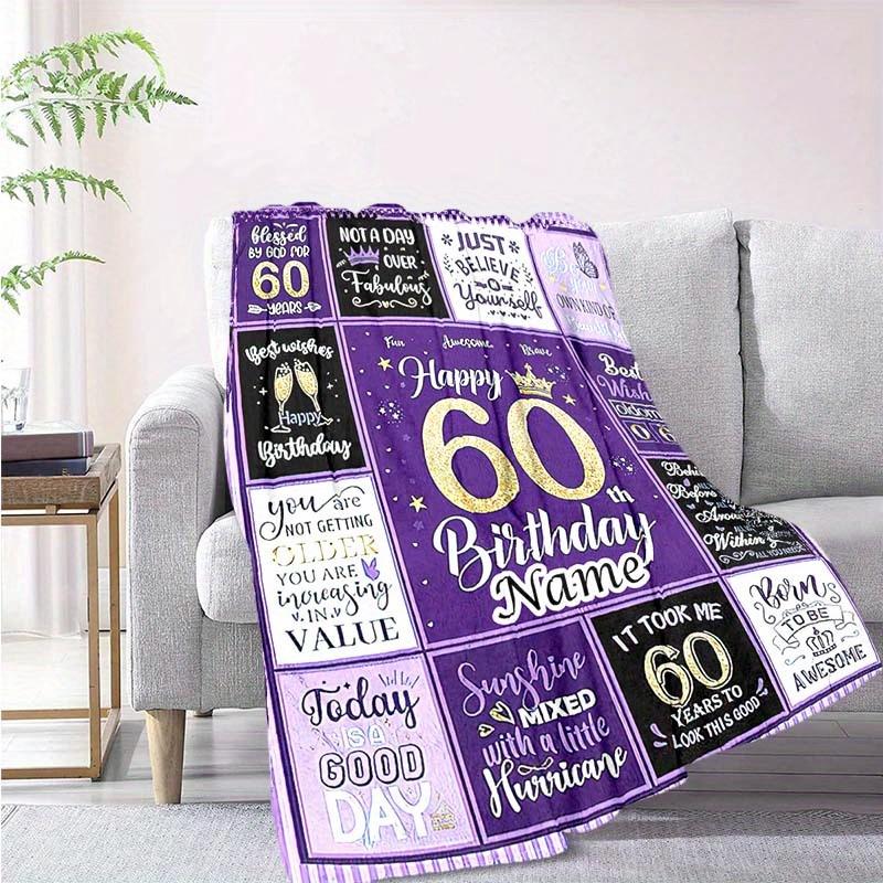 60Th Birthday Customize Your Name Blanket Warm Comfortable And Soft Blankets Are Suitable For Home Lunch Break Blanket Office Sofa Sofa Gift To