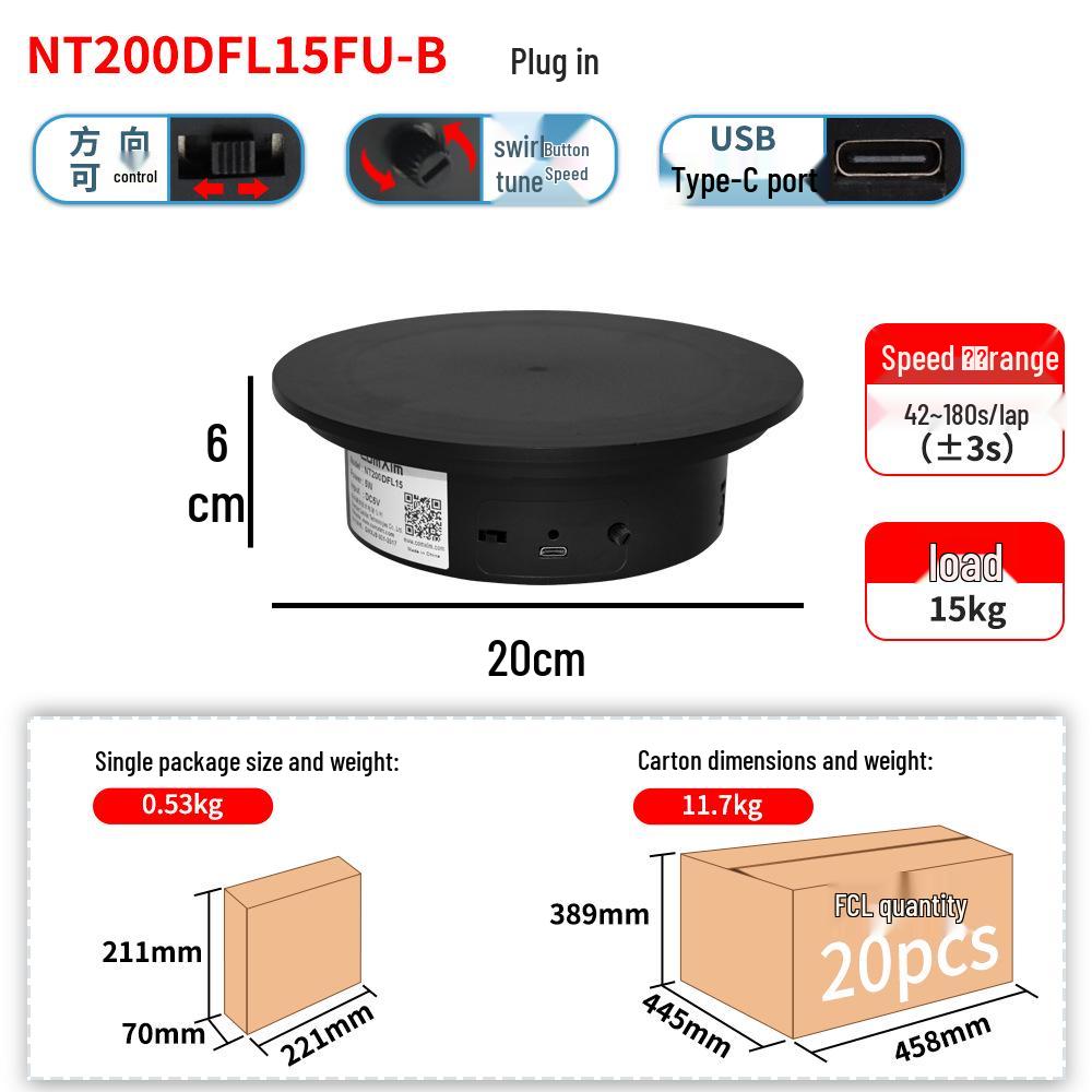 Electric Variable Speed Rotating Turntable for Photography: 360° Panoramic Display Stand for Live Shoots and Video Production