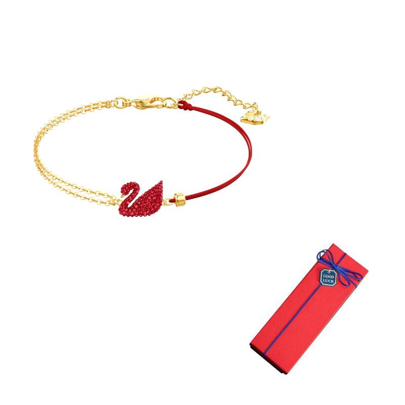Swarovski Swan Faux Crystal Bracelets Womens Red F (One Size Fits All)-Gift Box Style красный