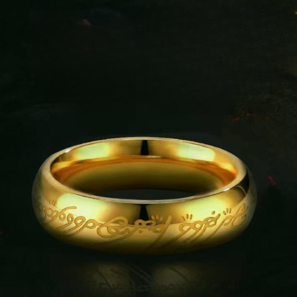 5-13 Gold/silver Luminous Character Stainless Steel Ring for Men and Women