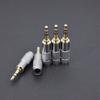 Gold Plated Silver 3.5mm 3 Pole Stereo Male Repair Headphone Jack Plug Cable Audio Headphones Connector Wire Soldering Cover