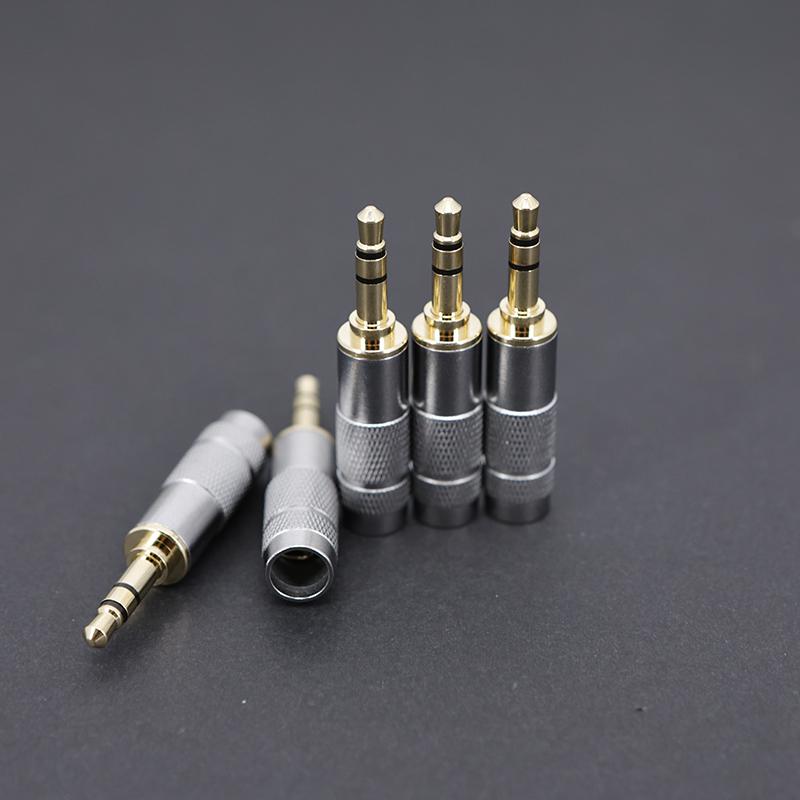 Gold Plated Silver 3.5mm 3 Pole Stereo Male Repair Headphone Jack Plug Cable Audio Headphones Connector Wire Soldering Cover