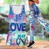 Heart Shaped Pattern Print Yoga Outfit for Women Fashion Workout Leggings Fitness Sports Casual Yoga Set Sports Suit Valentine's Day Exclusive