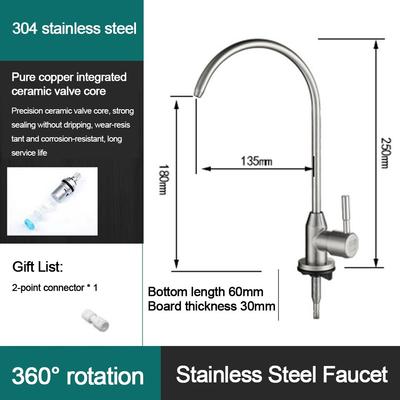 Edelstahl Wasserfilter Wasserhahn Schnellverbinder Einfache Installation Küchenarmaturen Einzelner Kaltwasser Trinkwasserhahn