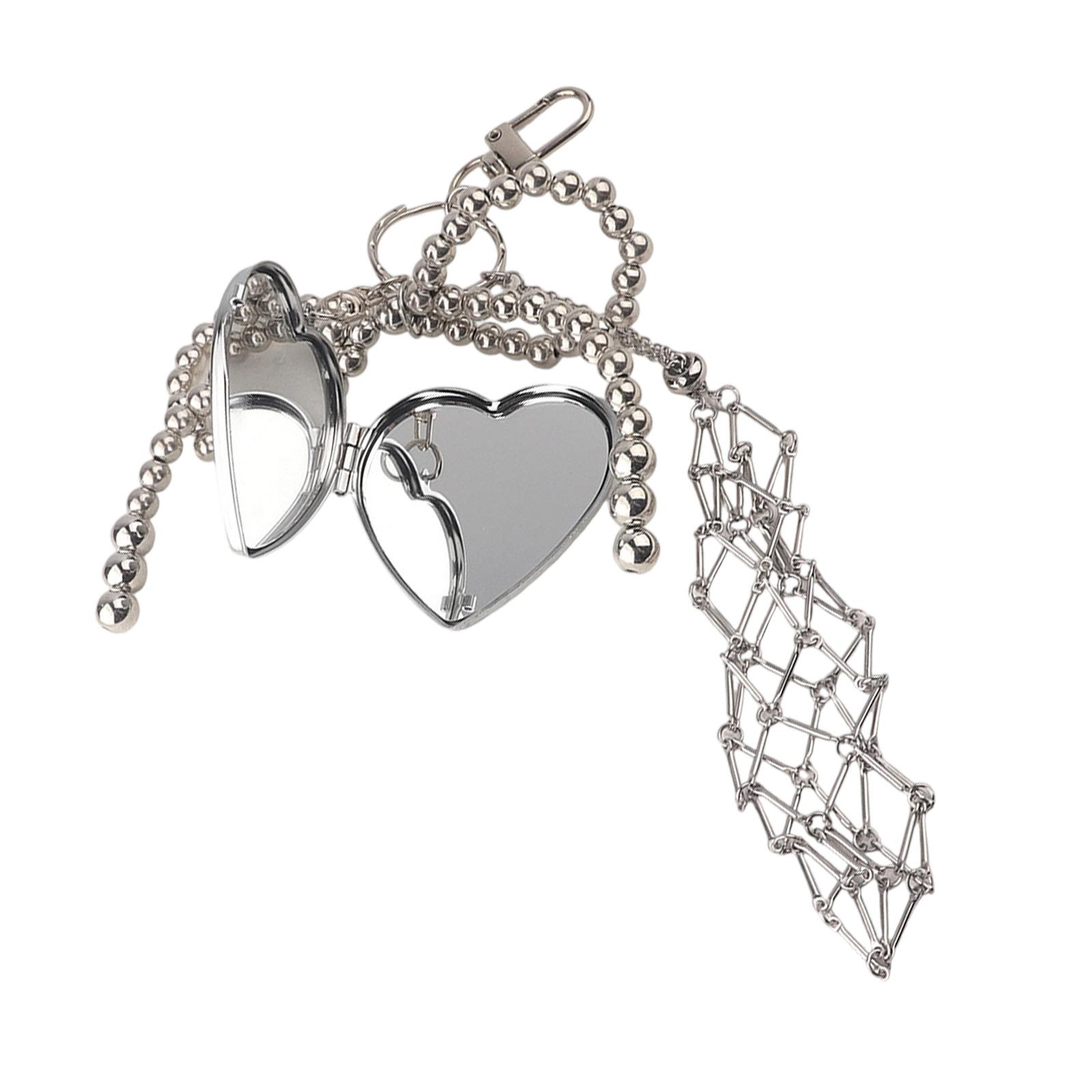 

Stylish Star Accented Key Holder Featuring Mesh Storage Pocket And Mirror Ideal For Handbags Backpacks Personal Use
