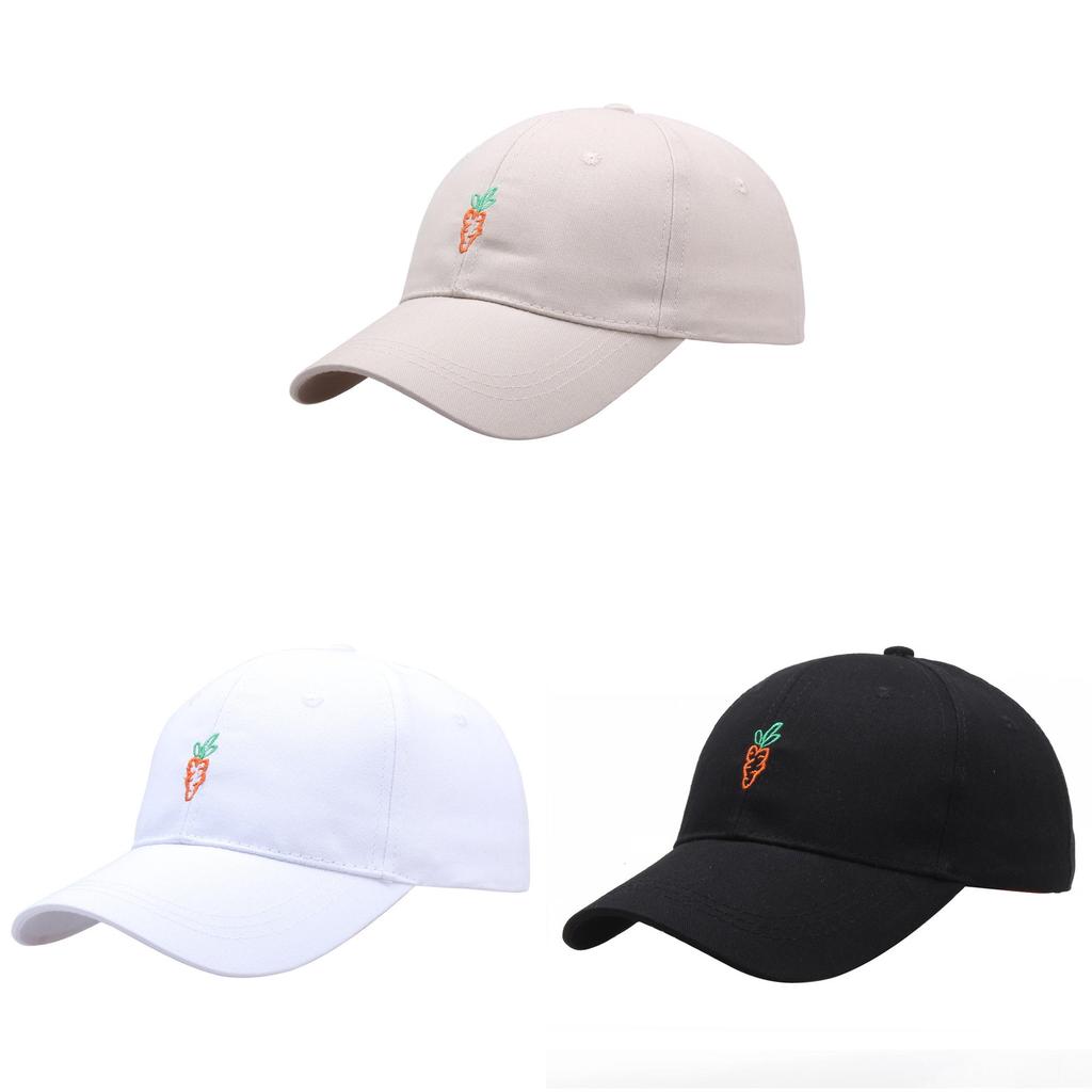Embroidered Carrot Baseball Cap With Adjustable Strap For Casual Summer Wear