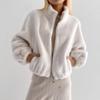 New ArrivalS Open Run Women S High Neck Puff Long Sleeve Fur Jacket