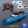 Rc Boat with Colorful Led Light Electric High-Speed Toy Waterproof Racing Remote Control Speedboat Competitive Toy Boy Kids Gift