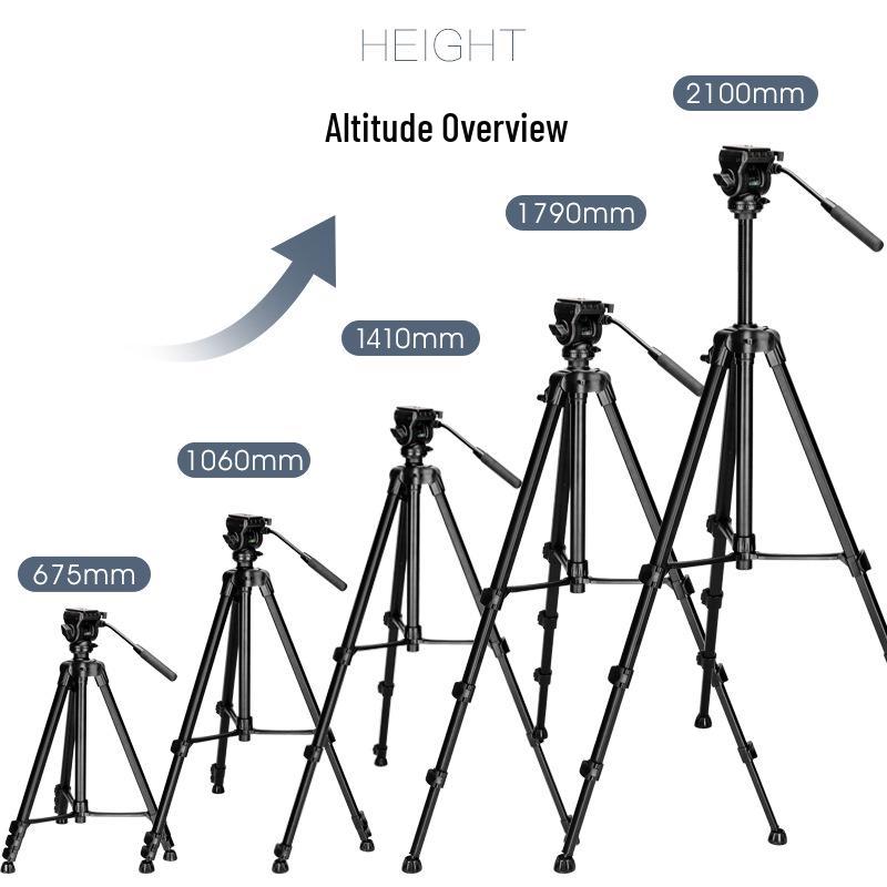 Weifeng WF701 Professional Aluminum Alloy Tripod, 2.1 M, with Hydraulic Damping Head