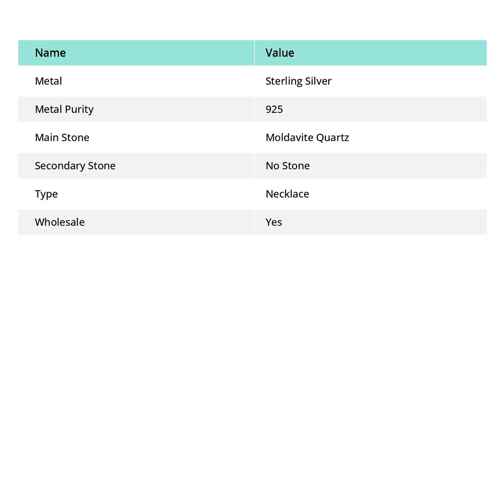 Moldavite Quartz Gemstone Handmade 925 Sterling Silver Jewelry Necklace 18" W3Q06