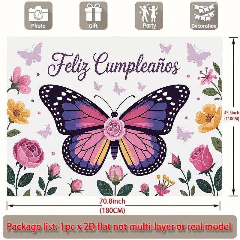 Party Backdrop Flat Feliz Cumpleaos Events Wedding Coming Ceremony Four Season Photo Booth Background Front Door Decor Celebrations