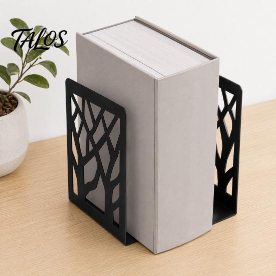 Tree Of Life Bookend 1 Pair of Decorative Bookends for Shelves, Heavy Duty Bookshelf L-shaped Organizer, Hollow Book Holder Stoppers Desk, Office