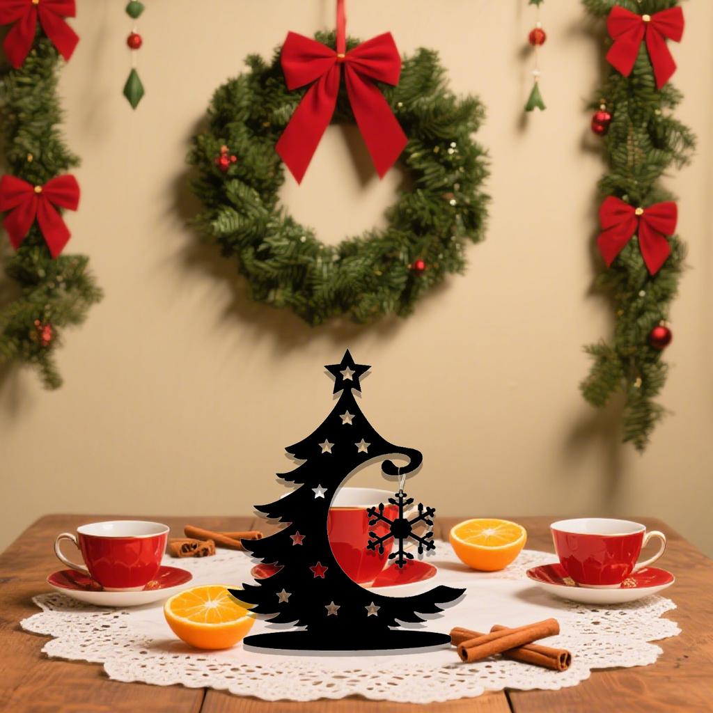 1Pc Christmas Iron Art Decoration Ornament, Christmas Scene Decoration, Desktop Decoration, Christmas Tree Desktop Decoration Ornament, DIY Be