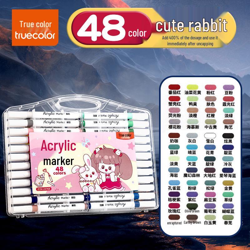 Non-Bleeding True Color Watercolor Marker Pens for Kindergarten Art - Safe & Stackable Acrylic Brushes