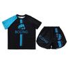 Kids Boys Boxing Uniform 2pcs Tracksuits Short Sleeve Boxer Shirt and Fighting Shorts Muay Thai Kickboxing Set