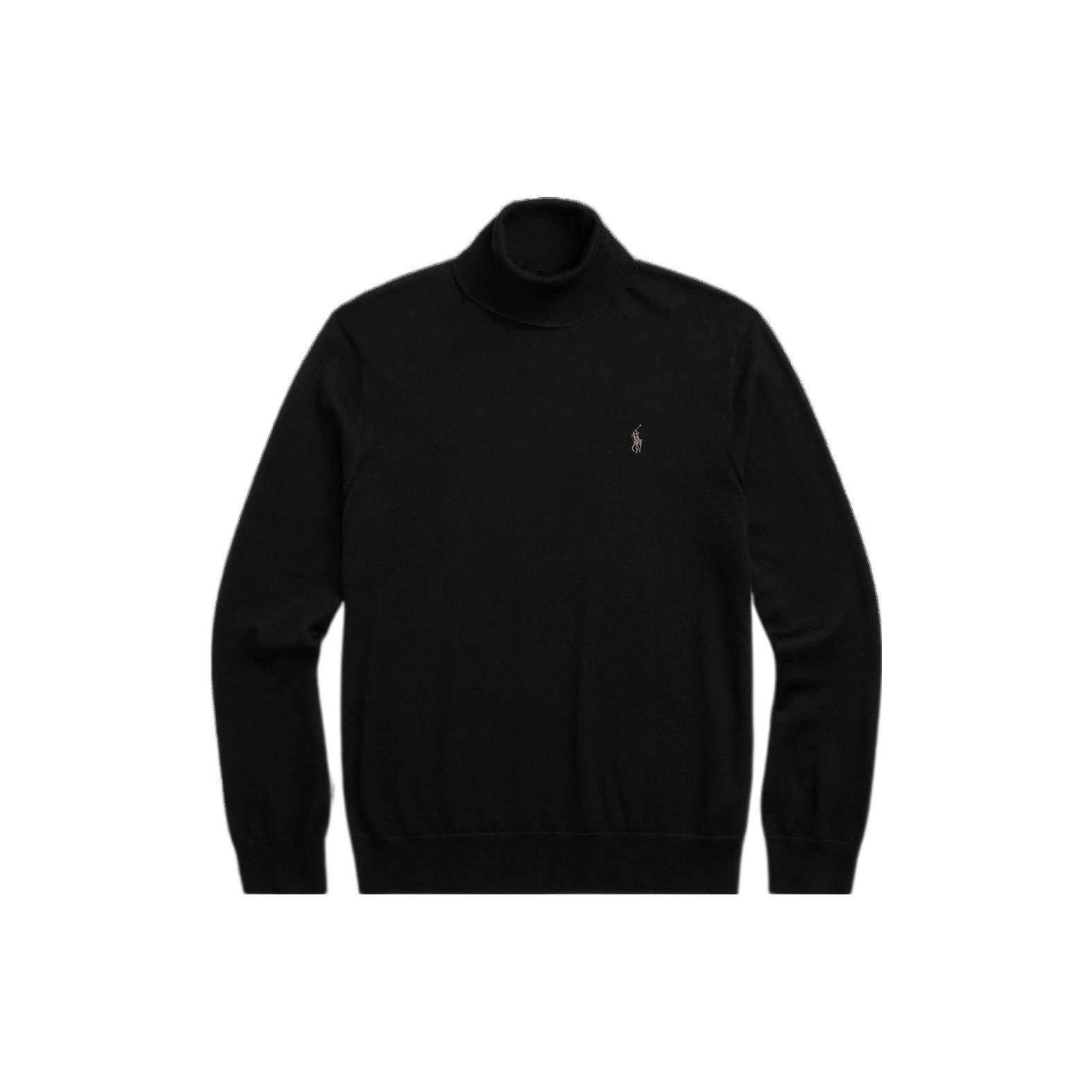 Polo Ralph Lauren Осень/Зима 22 Свитер-водолазка с вышитым логотипом-лошадкой Вязаный в рубчик Мужской свитер MNPOSWE16821171-001 L