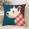 1 Pillowcase, Scottish Terrier Print, 2D Flat Printing, Single-Sided Print, No Pillow Insert, 17.72 X 17.72 Inches (45 X 45cm), Not Real Embroidery, S