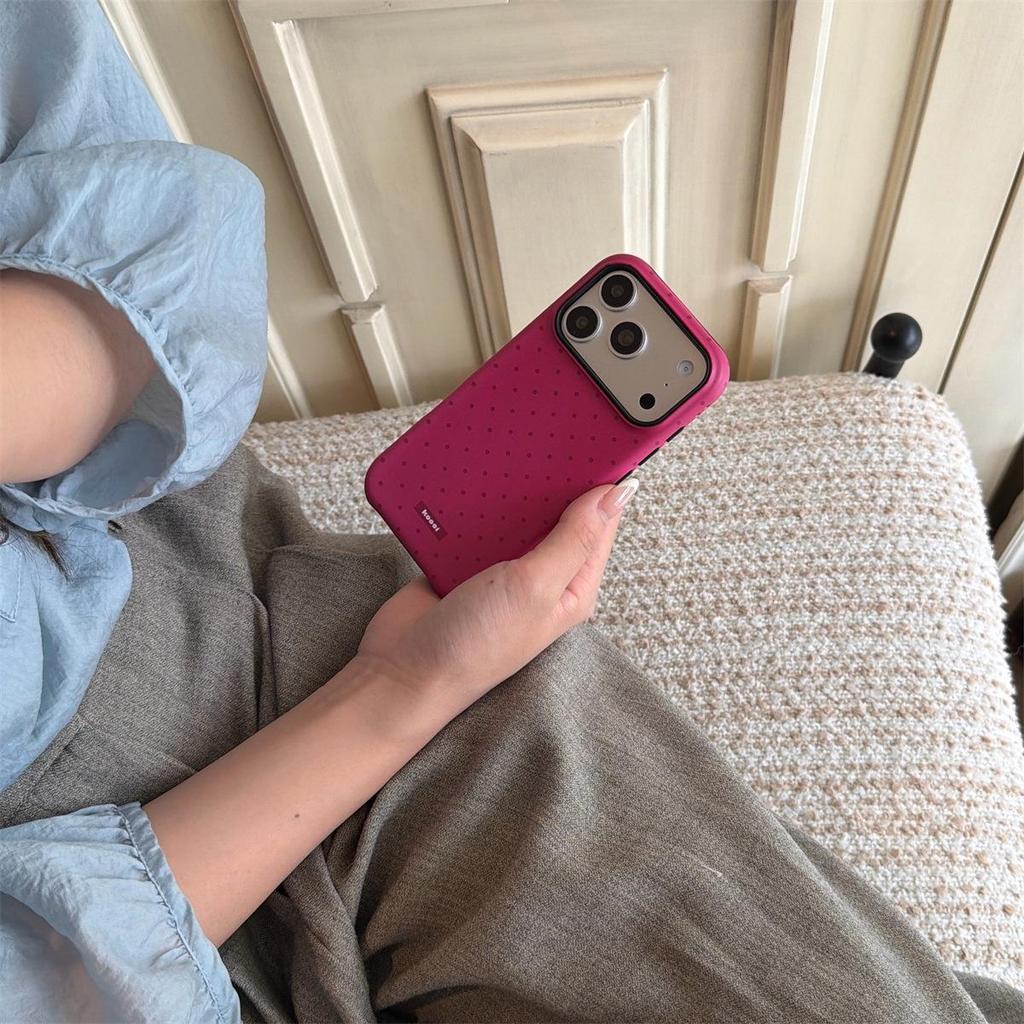 Frosted Polka Dot Anti-drop Phone Case for iPhone 14/13, Apple 17/16/15 PROMAX