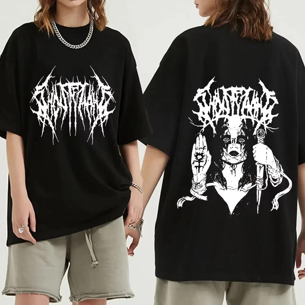 Ghostemane Graphic Print Cotton T Shirt Fashion Hip Hop Tops Metal Rock Gothic T-Shirt Streetwear Plus Size Women Clothing